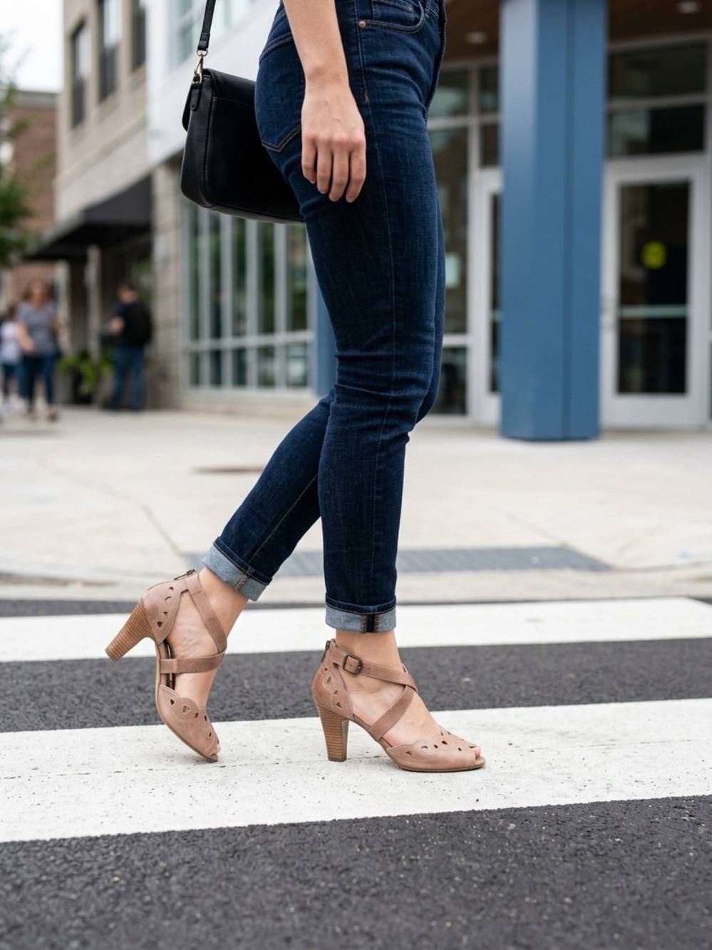 #31 Timberland Boot Company Women's Leather Cutout Ankle Strap Heels